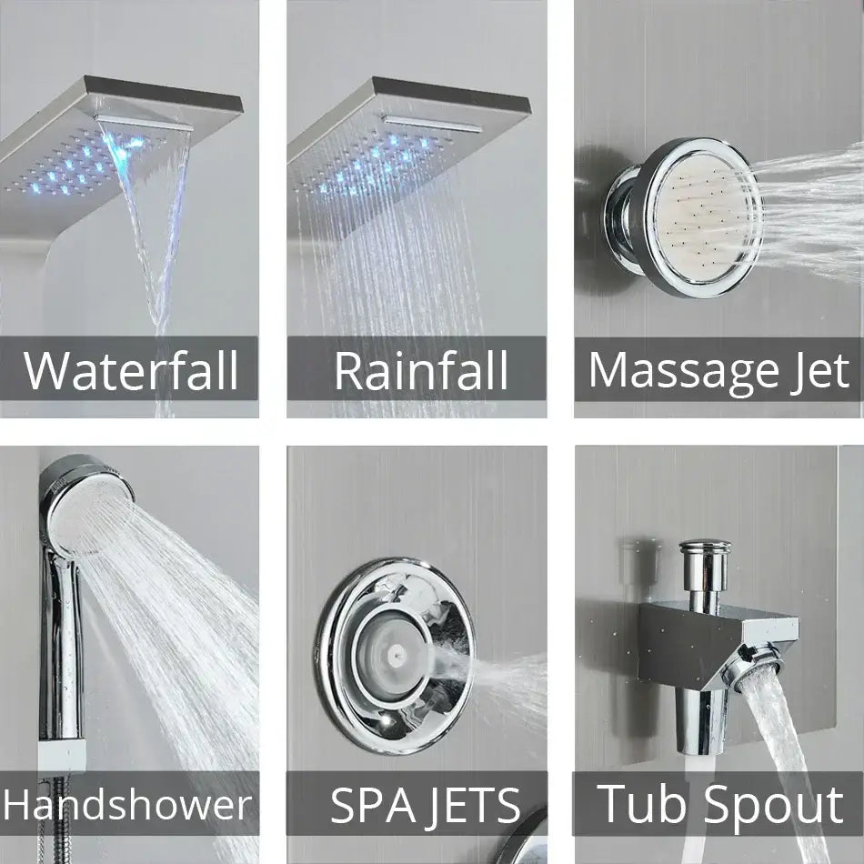 Black Brushed Shower Panel