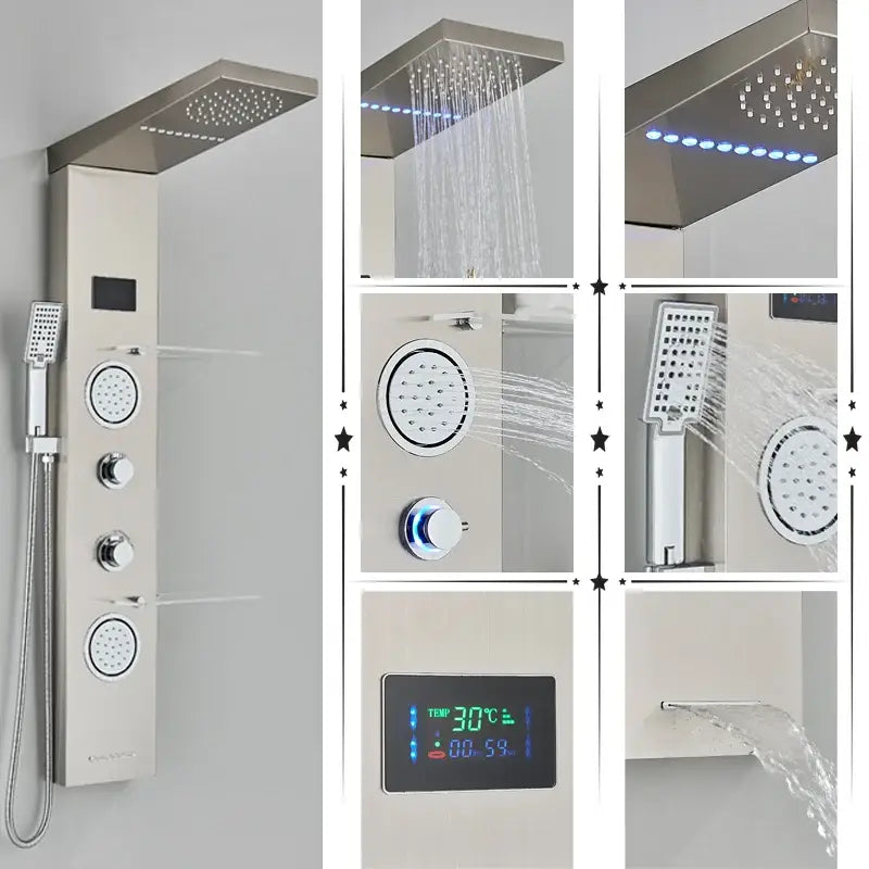 Black Brushed Shower Panel