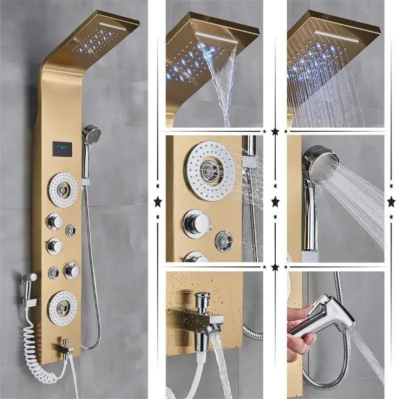 Black Brushed Shower Panel