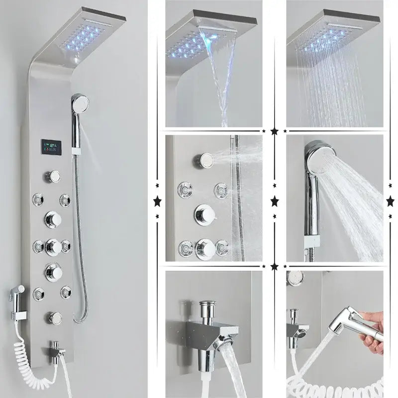 Black Brushed Shower Panel