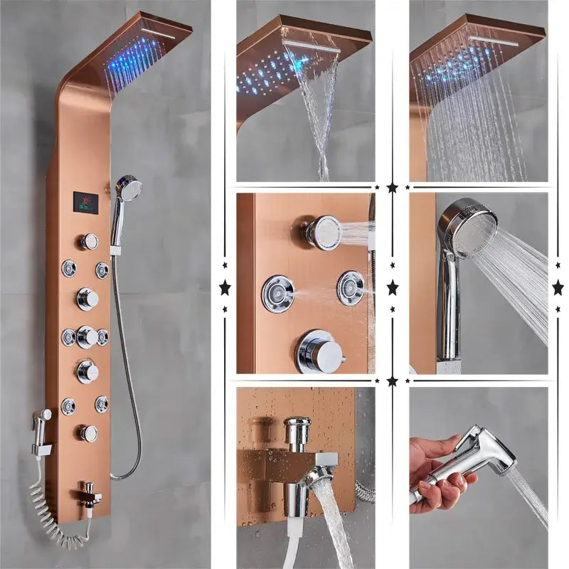 Black Brushed Shower Panel