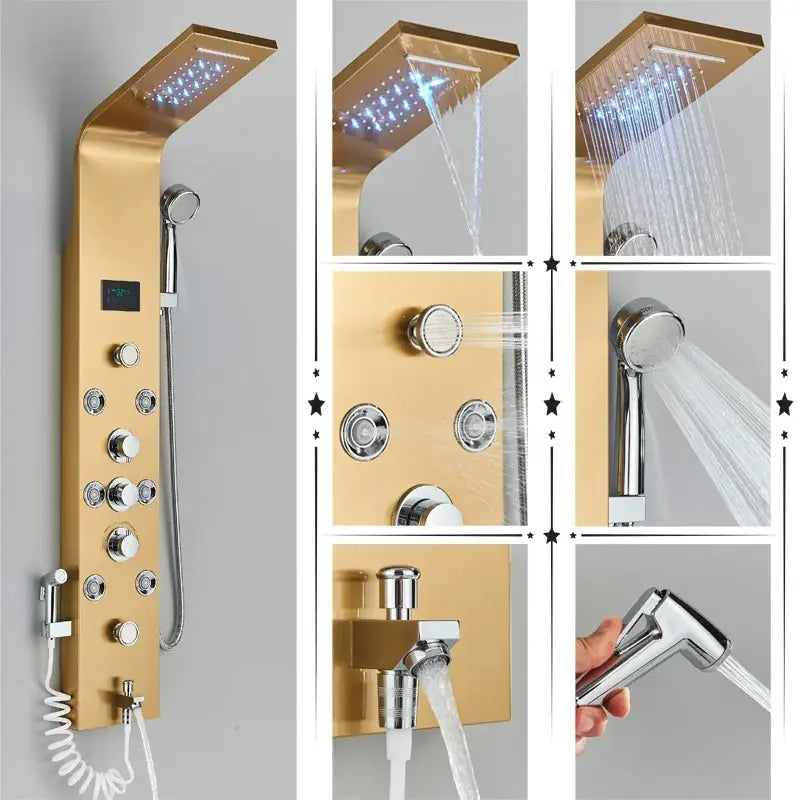 Black LED Shower Panel