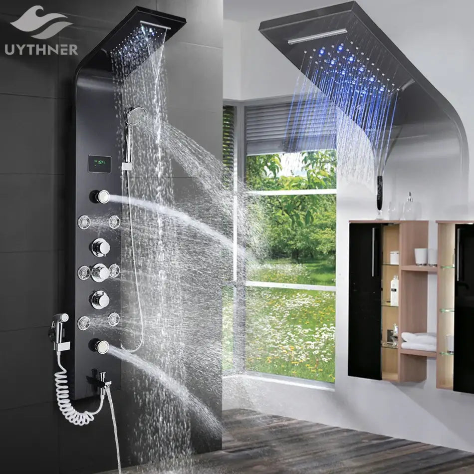 Black LED Shower Panel