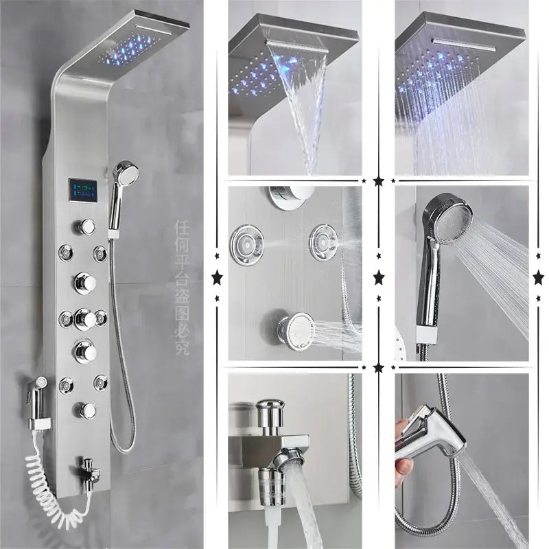 Black LED Shower Panel
