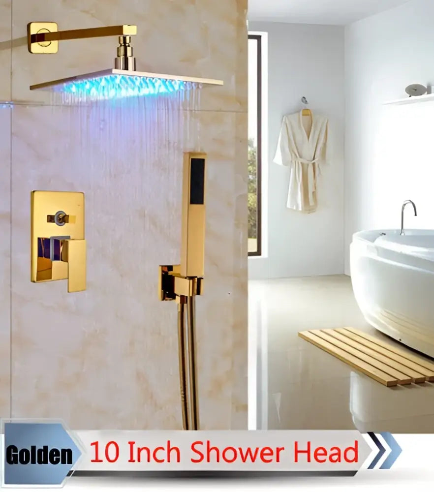 Nickel LED Rainfall Shower 16-Inch Design