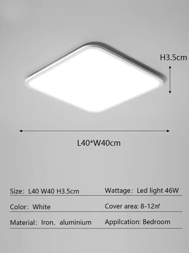 White Rectangular Ceiling Light