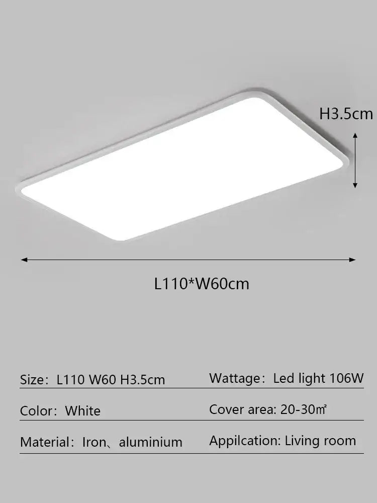 White Rectangular Ceiling Light
