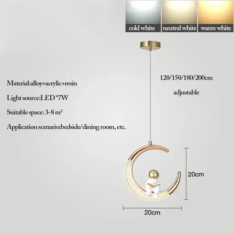 Gold Purple Moon Pendant Lamps