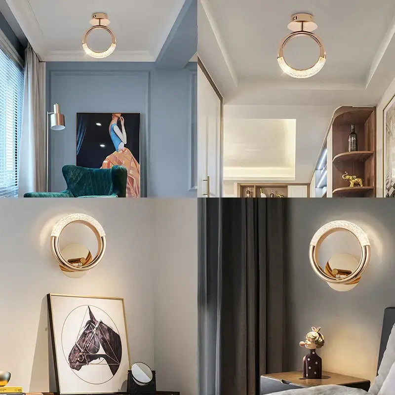 Gold Purple Moon Pendant Lamps