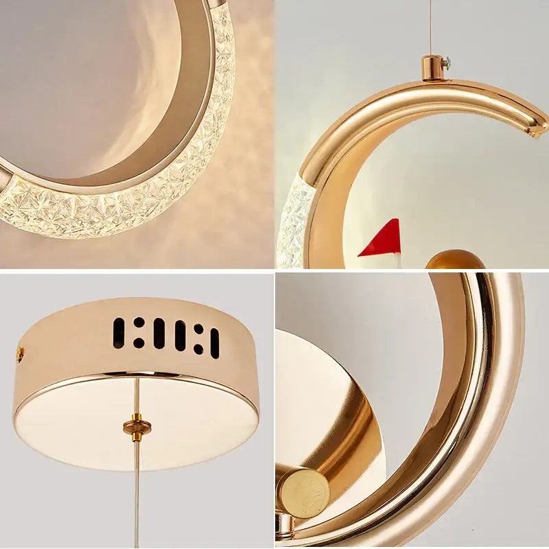Gold Purple Moon Pendant Lamps