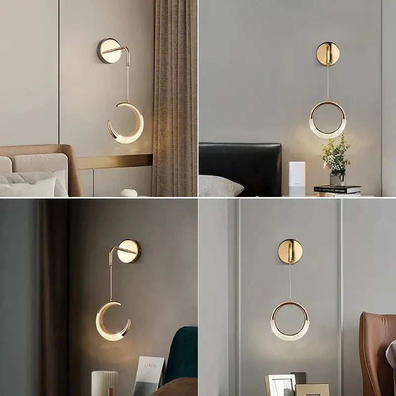Gold Purple Moon Pendant Lamps