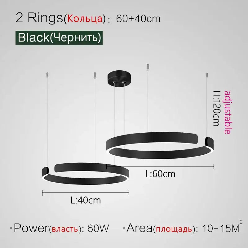 Gold LED Ring Chandelier Nordic Rose Gold