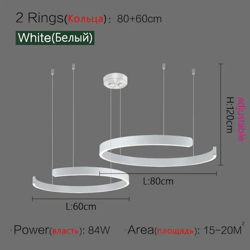 Gold LED Ring Chandelier Nordic Rose Gold