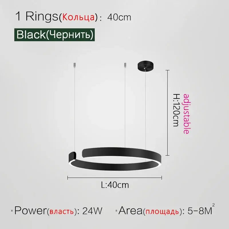 Gold LED Ring Chandelier Nordic Rose Gold