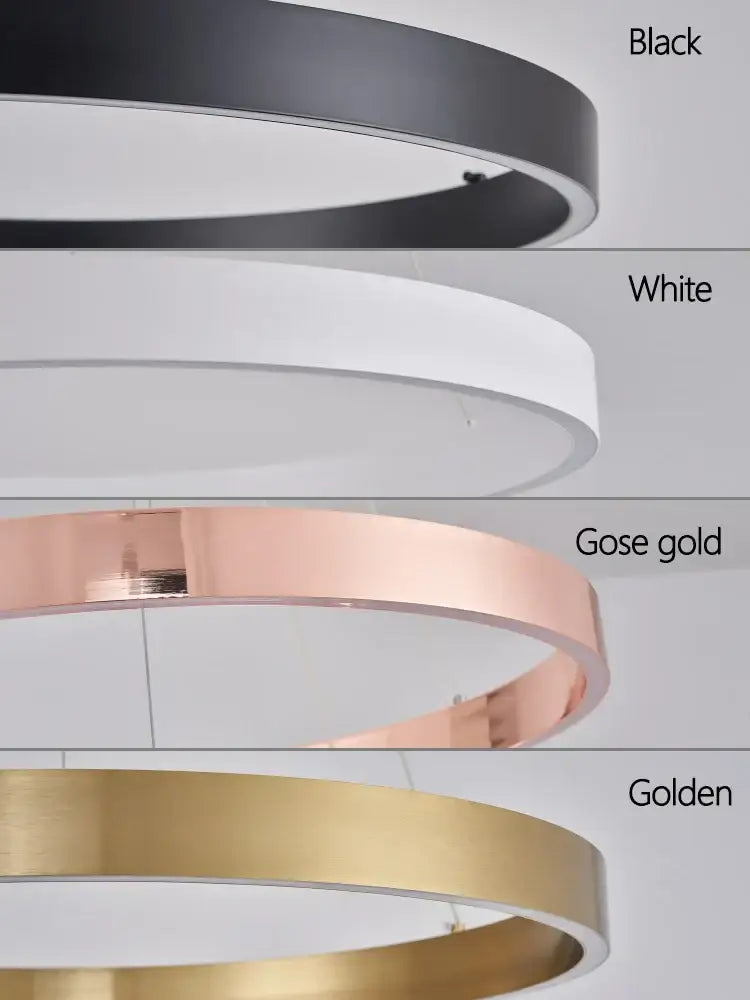 Gold LED Ring Chandelier Nordic Rose Gold