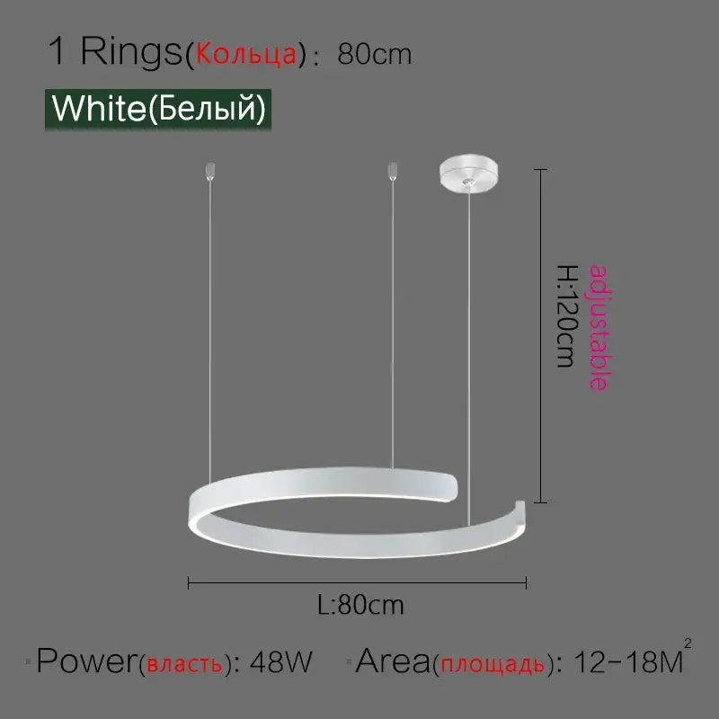 Gold LED Ring Chandelier Nordic Rose Gold