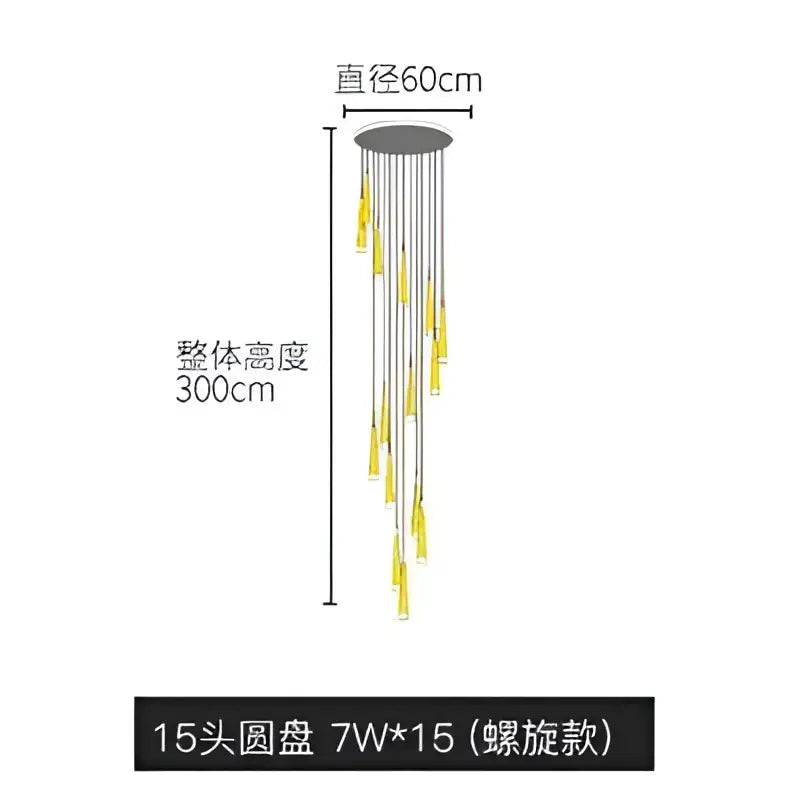 Gold Rotating Ring Chandelier