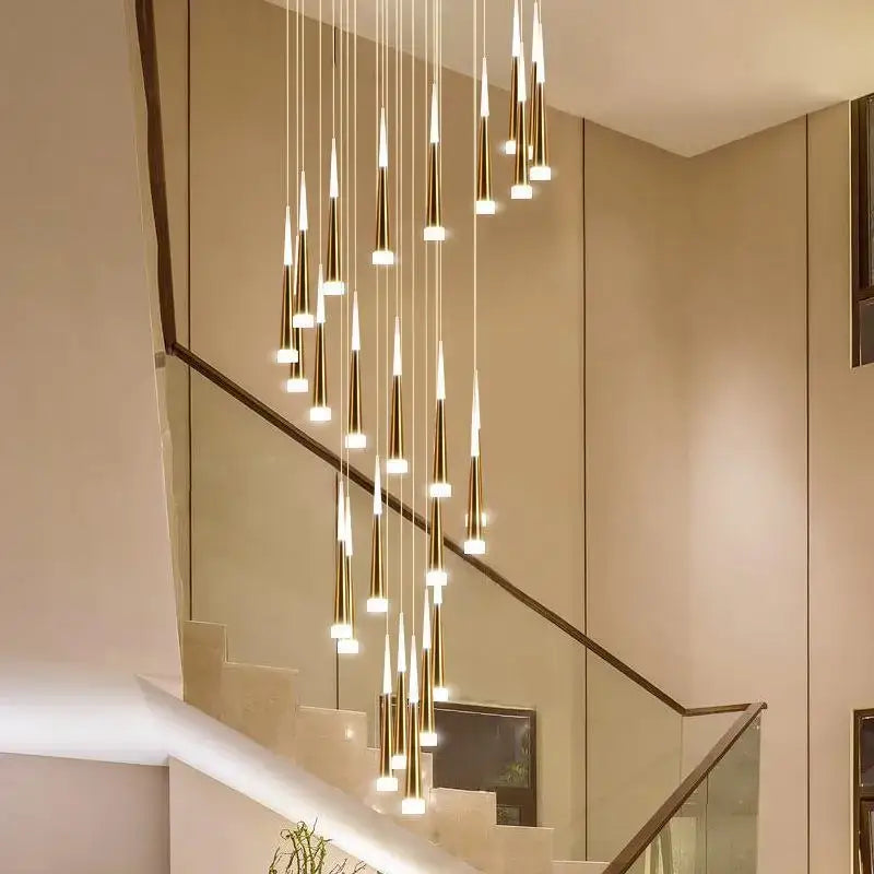Gold Rotating Ring Chandelier