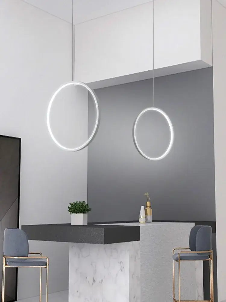Black Ring LED Chandelier 100cm Design