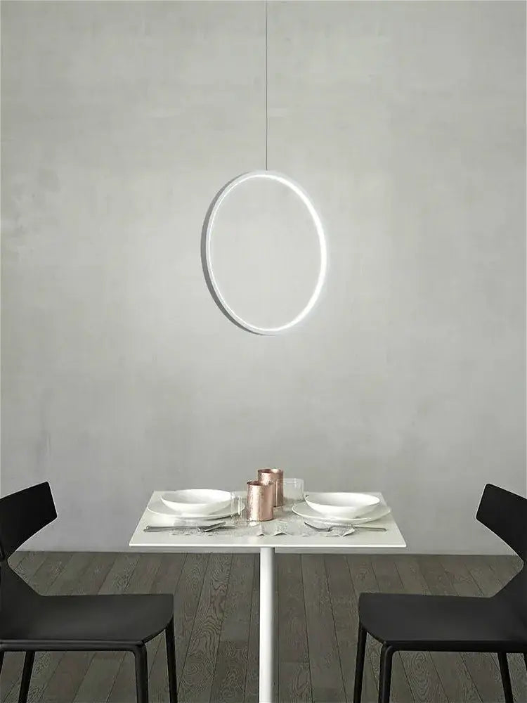 Black Ring LED Chandelier 100cm Design
