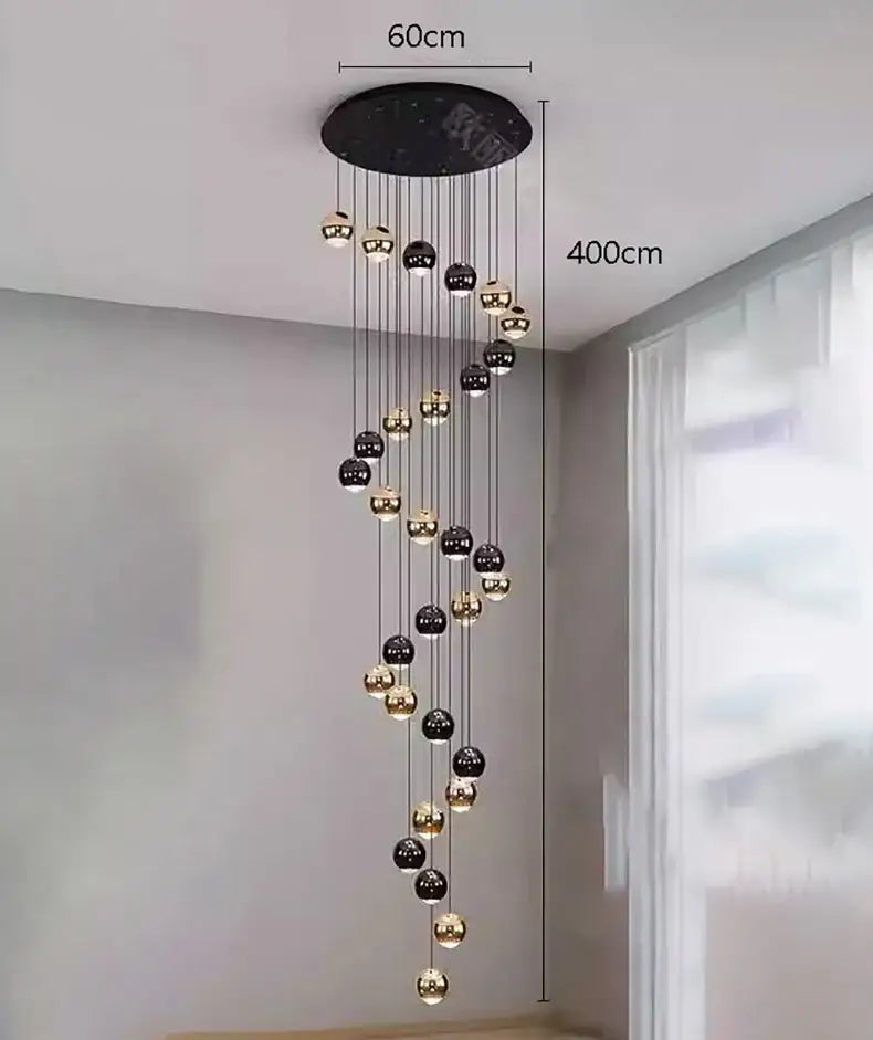Black Gold Globe Chandelier 8-60 Heads