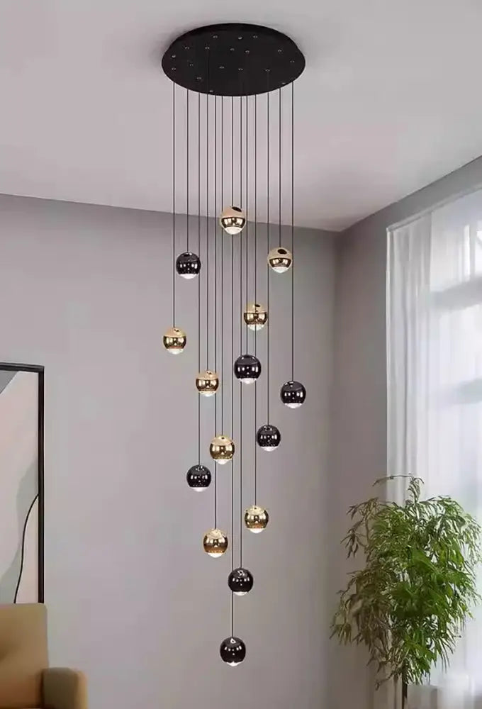 Black Gold Globe Chandelier 8-60 Heads