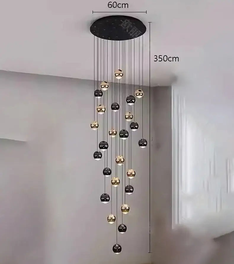Black Gold Globe Chandelier 8-60 Heads