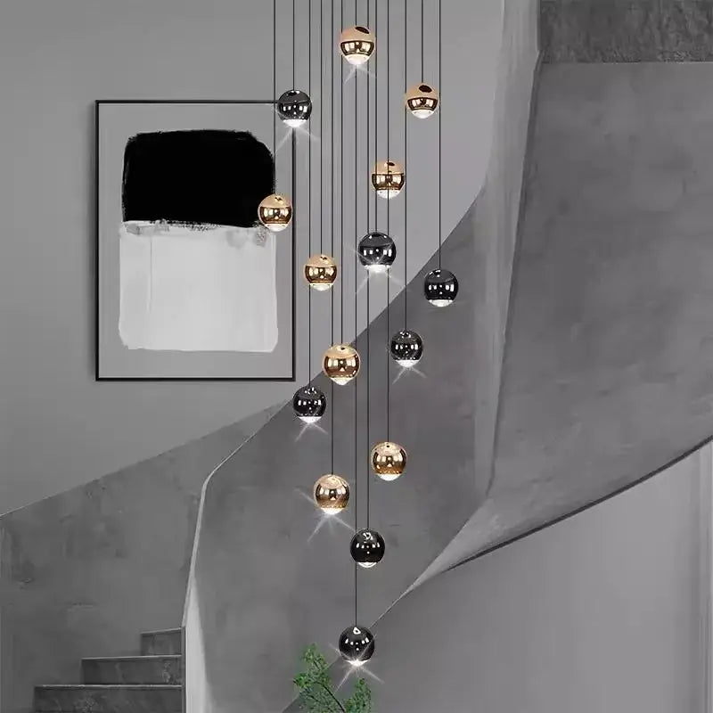 Black Gold Globe Chandelier 8-60 Heads