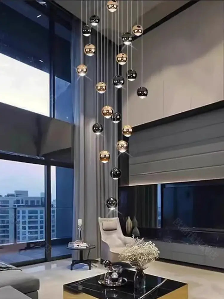 Black Gold Globe Chandelier 8-60 Heads