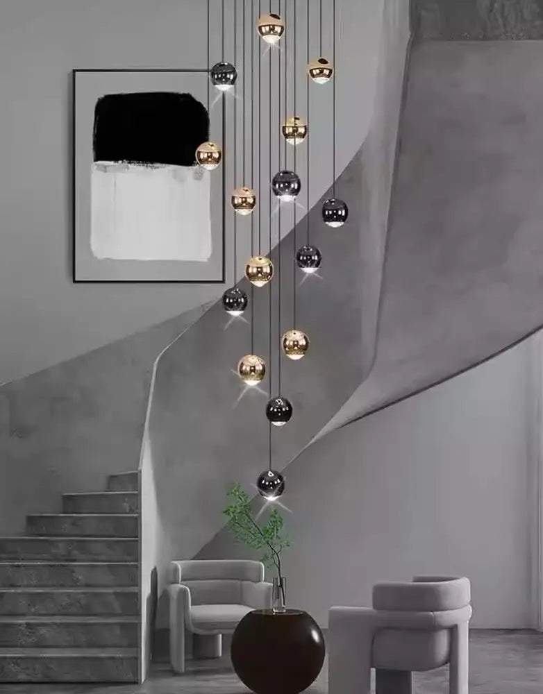 Black Gold Globe Chandelier 8-60 Heads