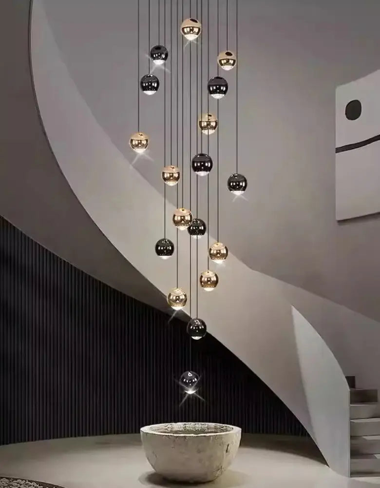 Black Gold Globe Chandelier 8-60 Heads