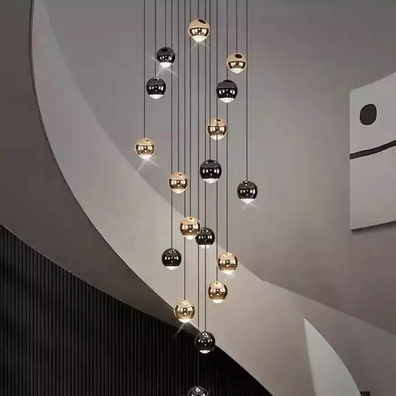Black Gold Globe Chandelier 8-60 Heads