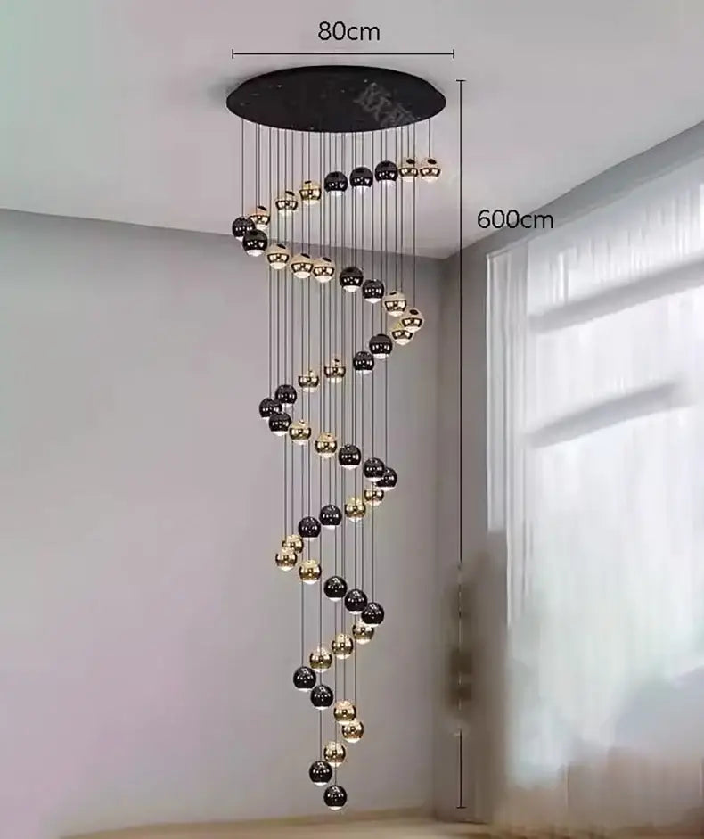 Black Gold Globe Chandelier 8-60 Heads