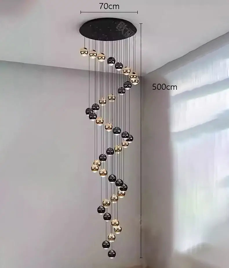Black Gold Globe Chandelier 8-60 Heads