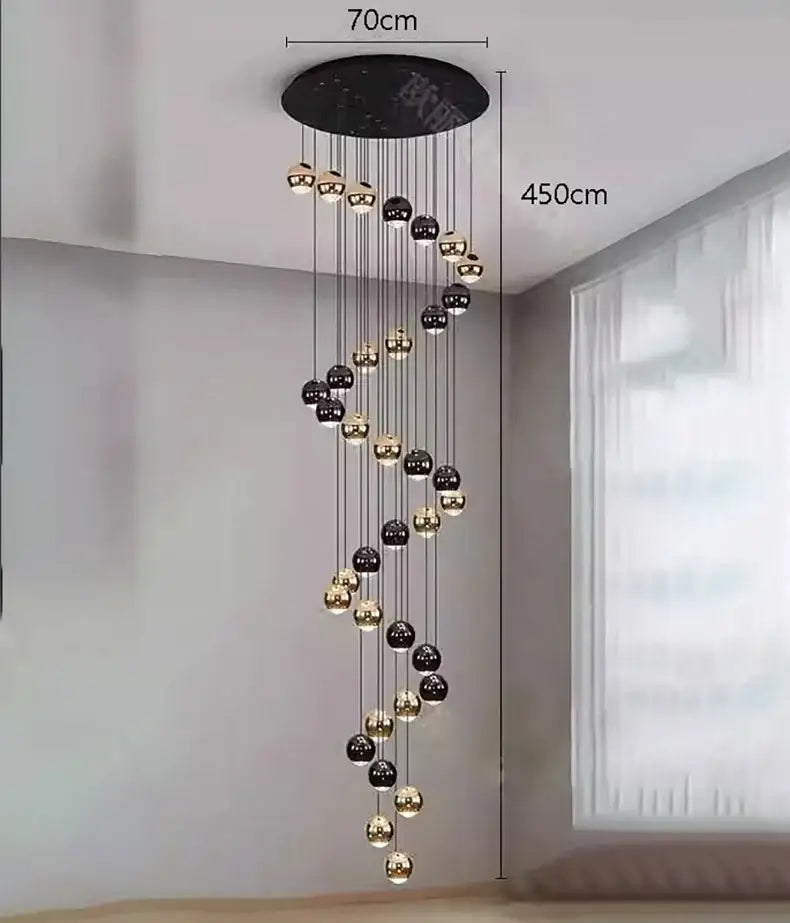 Black Gold Globe Chandelier 8-60 Heads