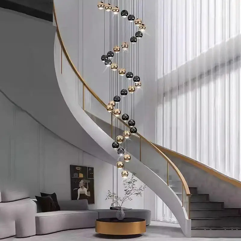 Black Gold Globe Chandelier 8-60 Heads