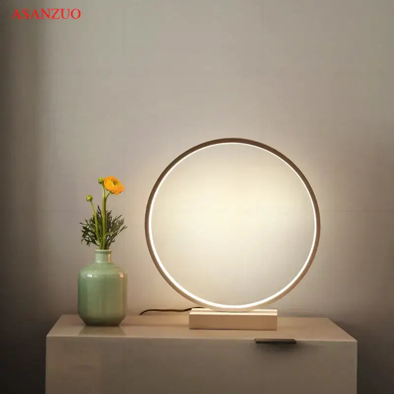 White LED Ring Table Lamp
