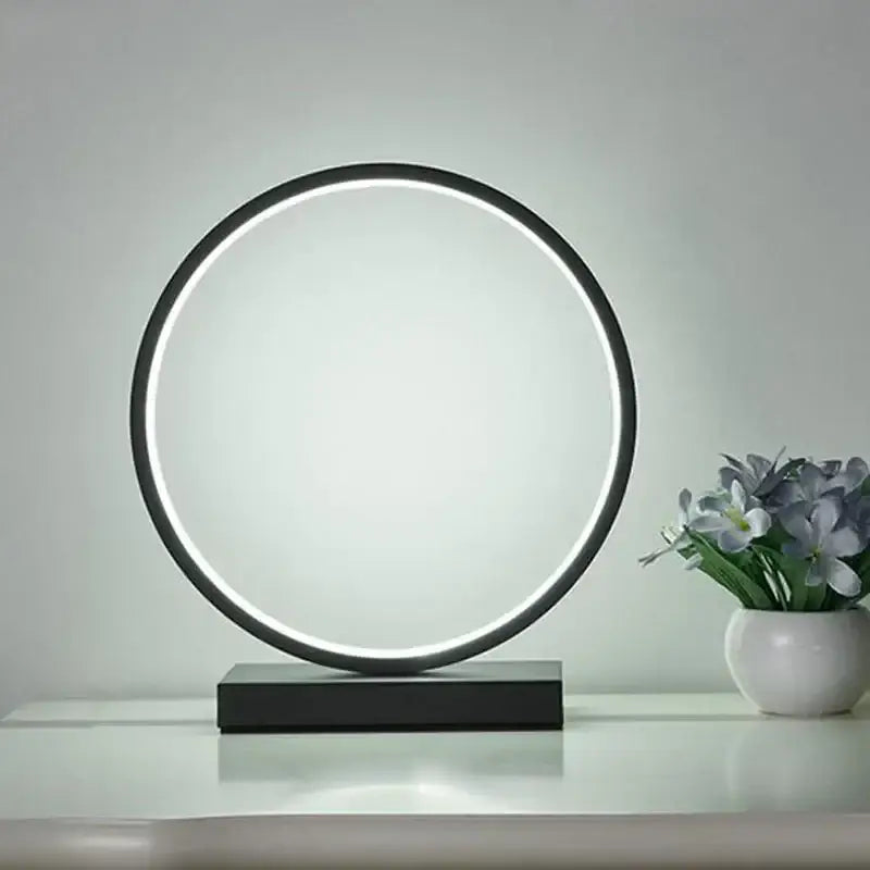 White LED Ring Table Lamp