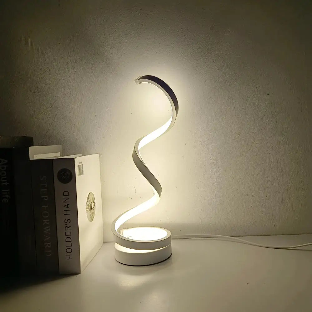 White LED Ring Table Lamp