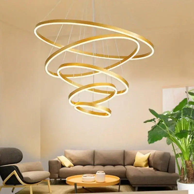 Bronze LED Rings Chandelier