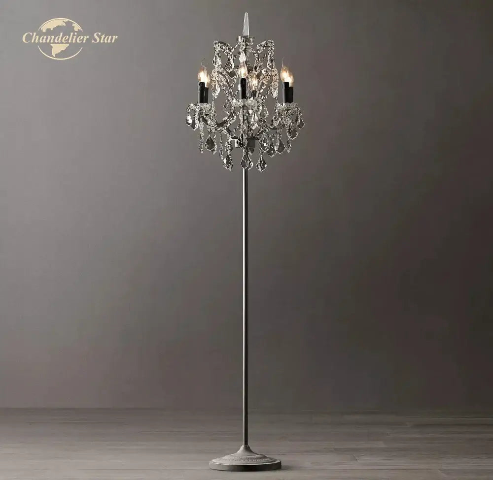 Black Crystal Floor Lamp
