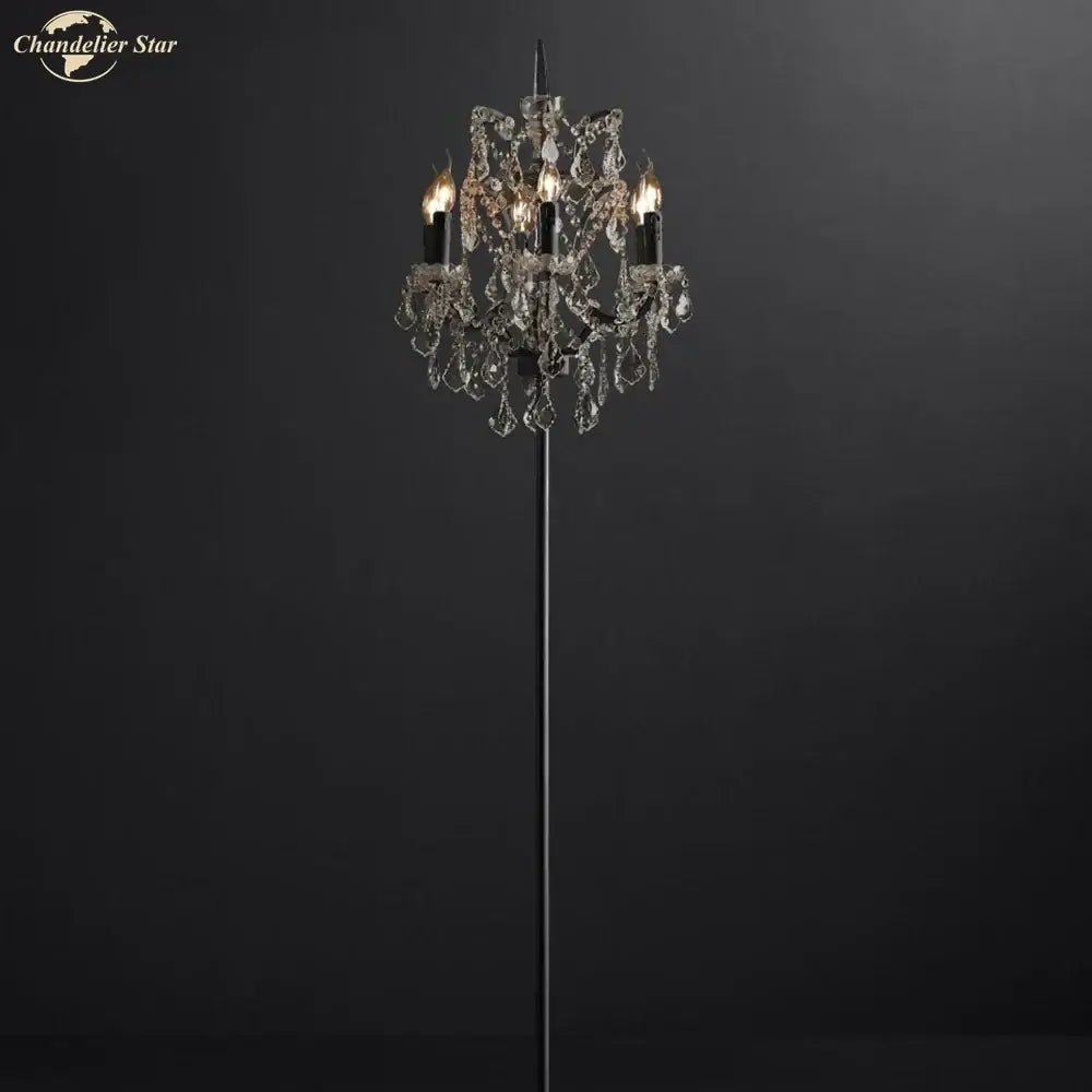 Black Crystal Floor Lamp