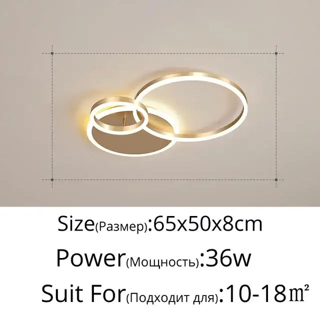 Gold Round Ceiling Chandelier Circle Ring Design