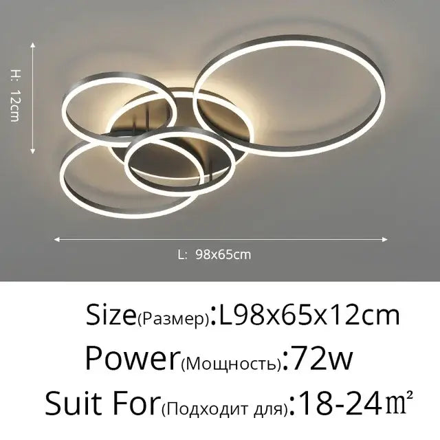 Gold Round Ceiling Chandelier Circle Ring Design