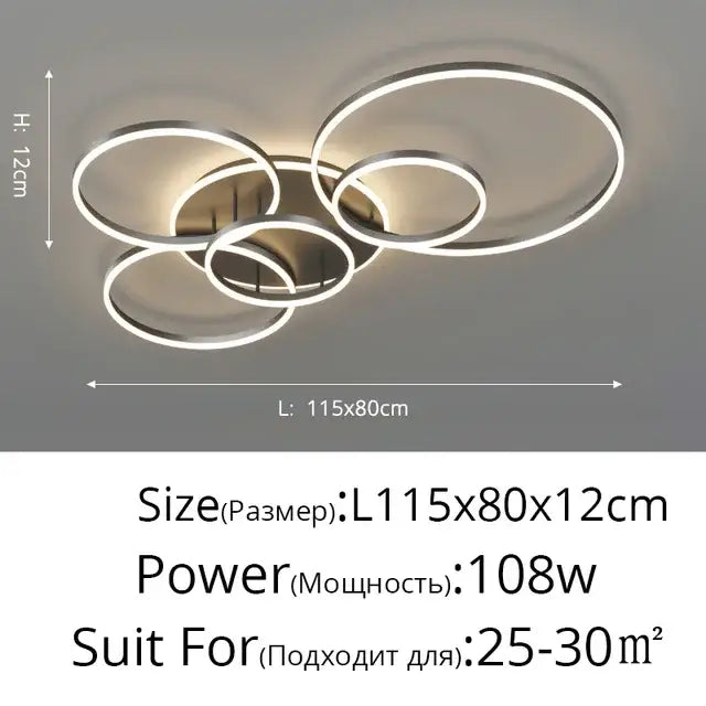Gold Round Ceiling Chandelier Circle Ring Design
