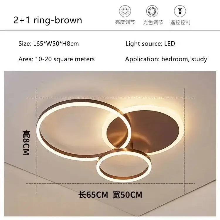 Gold Round Ceiling Chandelier Circle Ring Design