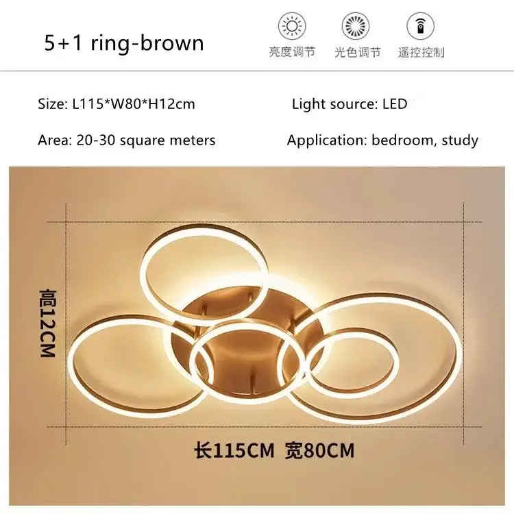 Gold Round Ceiling Chandelier Circle Ring Design
