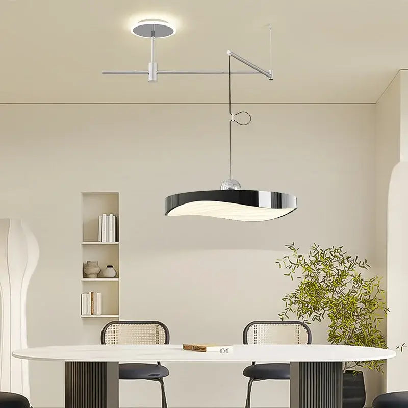 Chrome LED Saucer Chandelier