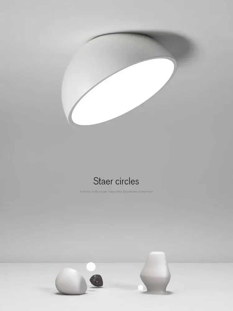 White Semicircular Ceiling Light