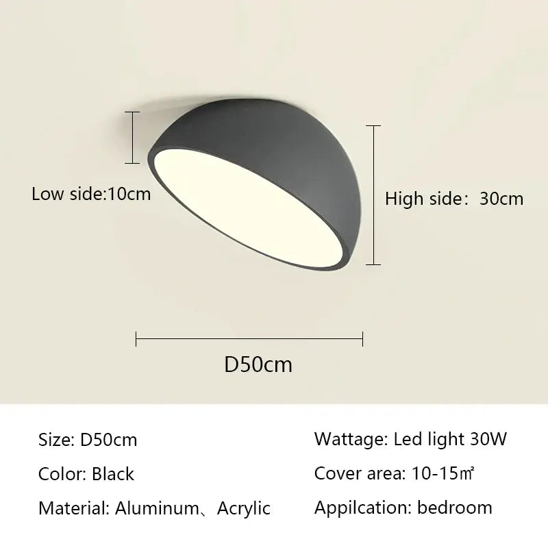 White Semicircular Ceiling Light